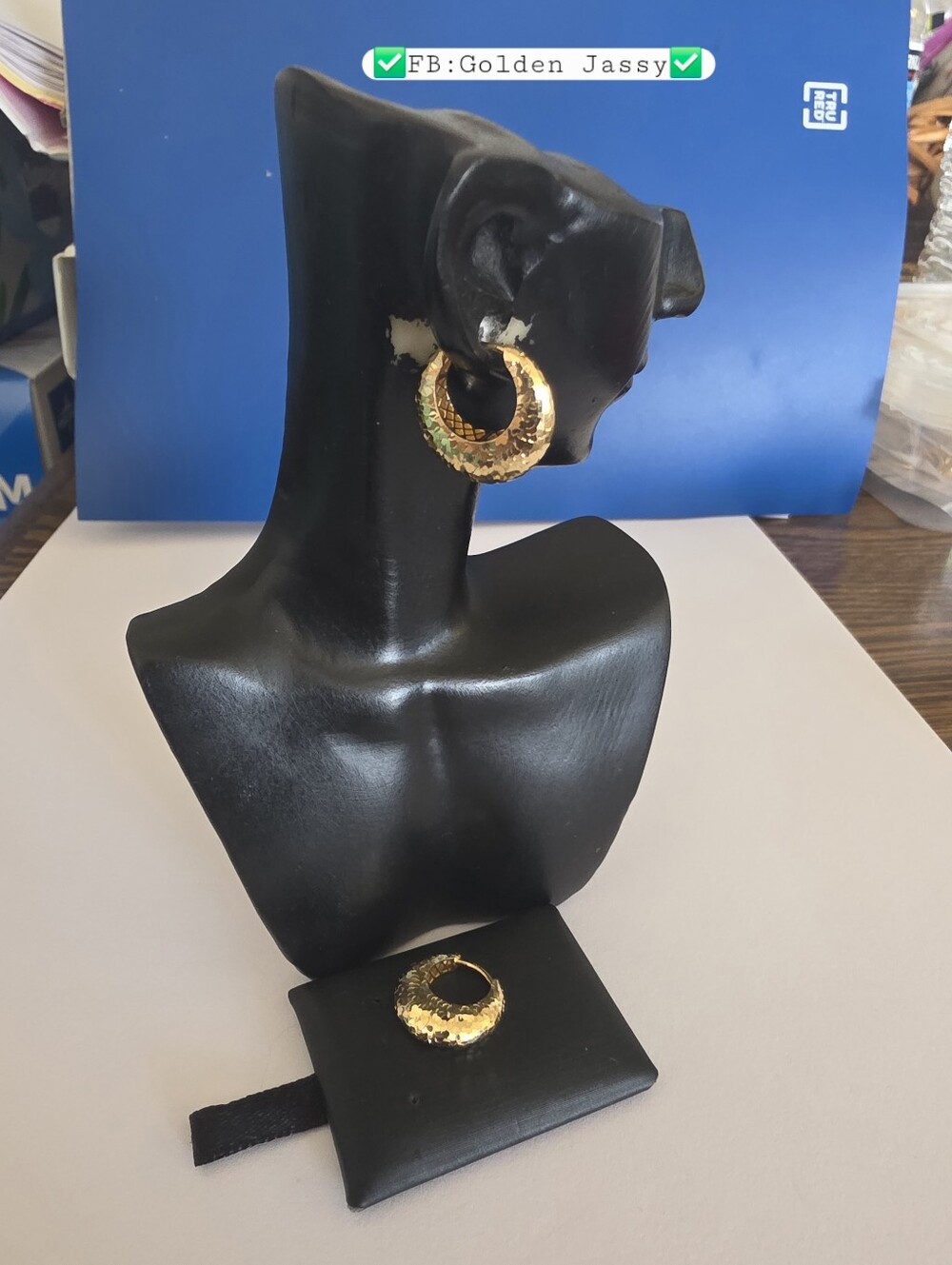18K Real Gold Dome Hoop